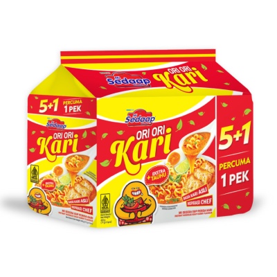 MI SEDAAP - Soup Curry Flavor Instant Noodle 5x77g