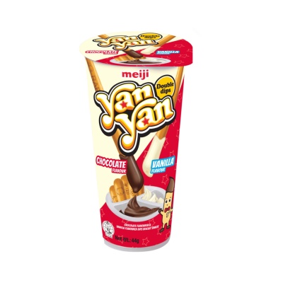 MEIJI - Yan Yan Chocolate and Vanilla Flavour Dip Biscuit Snack 44g image