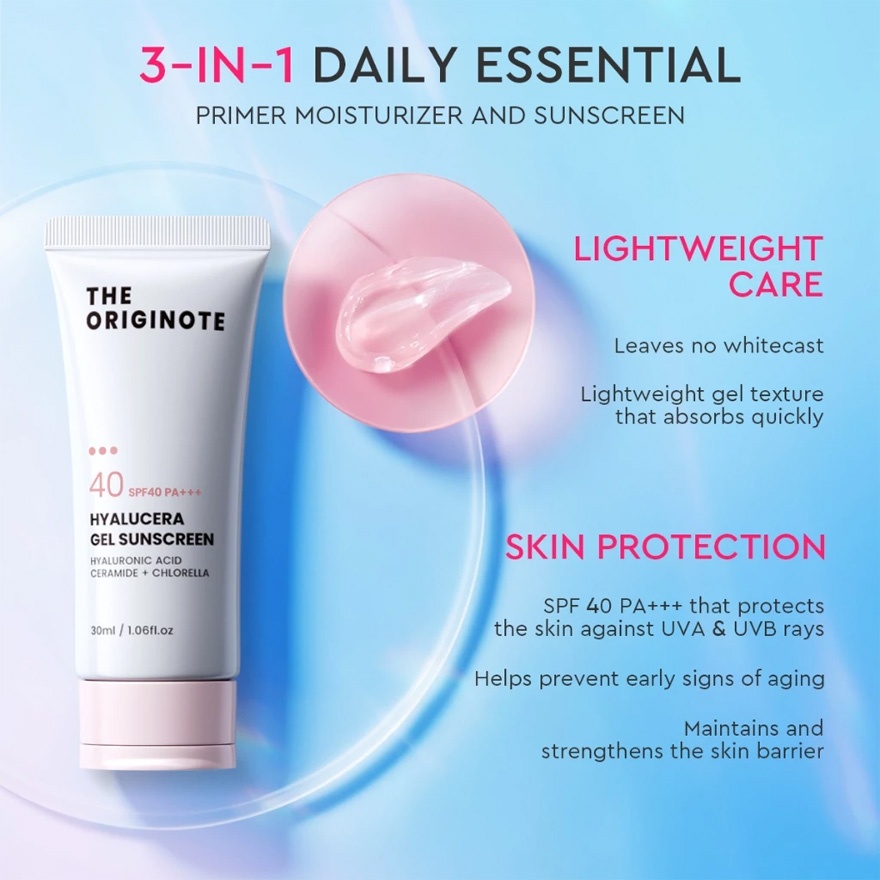Hyalucera Gel Sunscreen SPFT40 PA+++ 30ml image