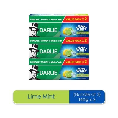 DARLIE - Toothpaste All Shiny White Lime Mint 2X140g X3