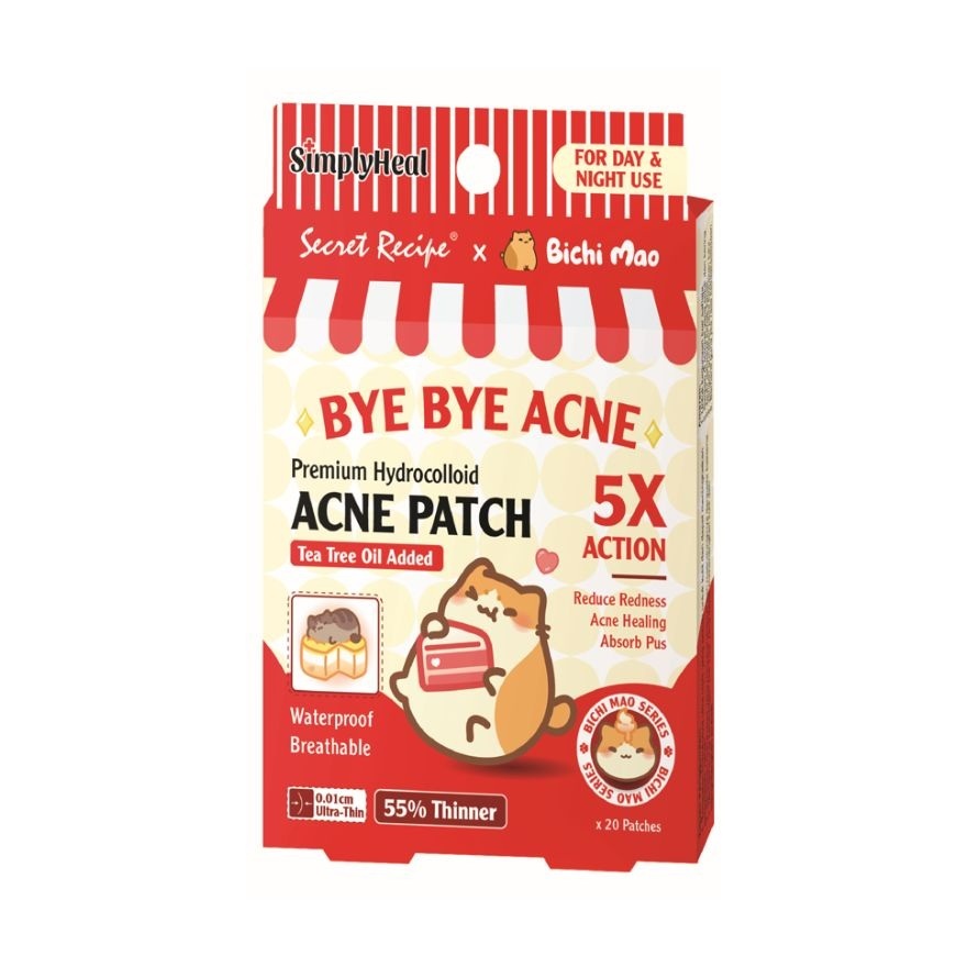 Secret Recipe x Bichi Mao Cake Therapy Day & Night Premium Hydrocolloid Acne Patch 18s