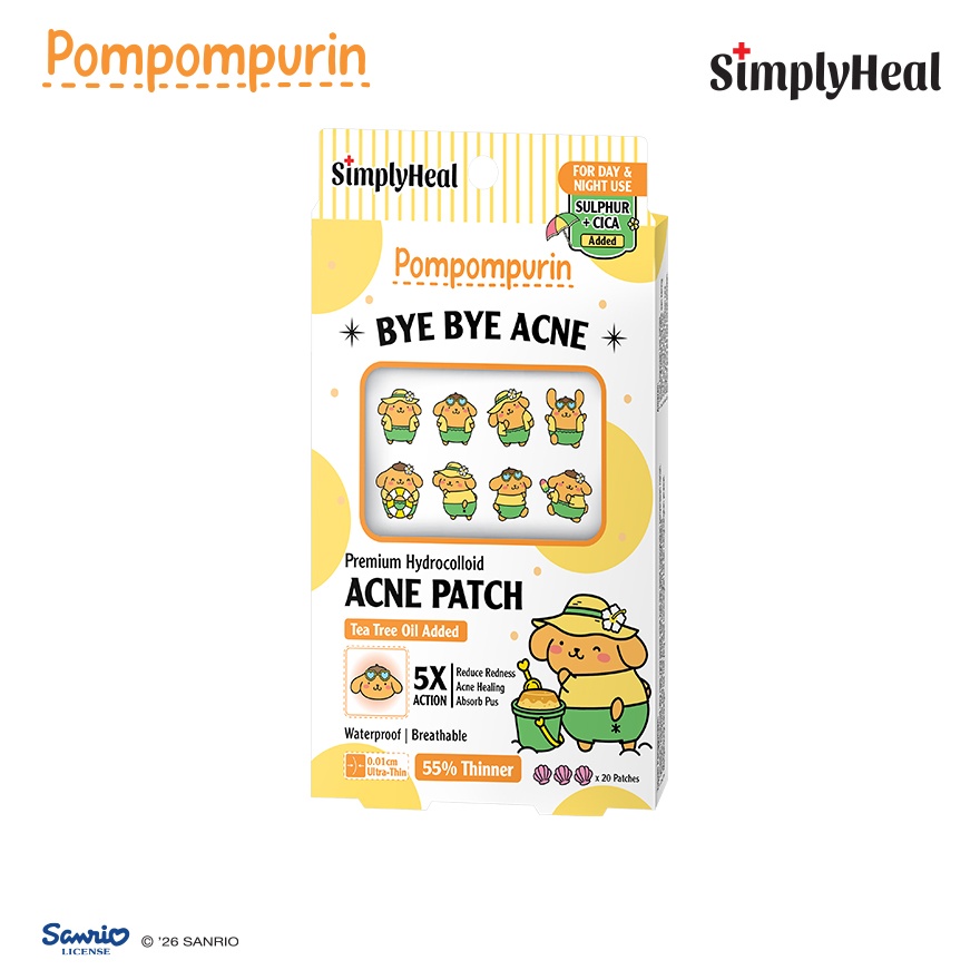 Toasty Pompompurin Day & Night Premium Hydrocolloid Acne Patch 20s