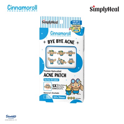 SIMPLYHEAL - Toasty Cinnamoroll Day & Night Premium Hydrocolloid Acne Patch 20s