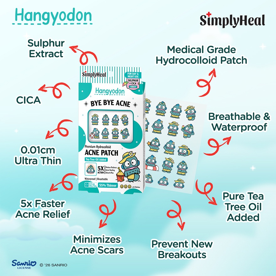Toasty Hangyodon Day & Night Premium Hydrocolloid Acne Patch 20s