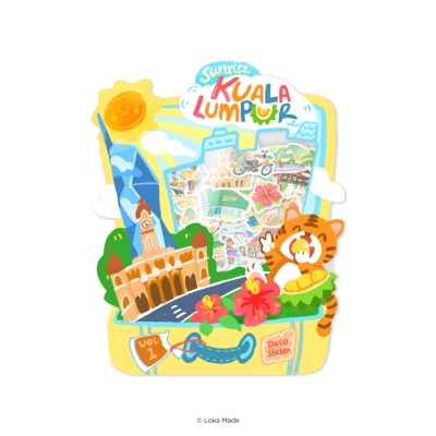 LOKA MADE Doodle Land: Sunrise Kuala Lumpur Deco Sticker DS-DL-006 1s