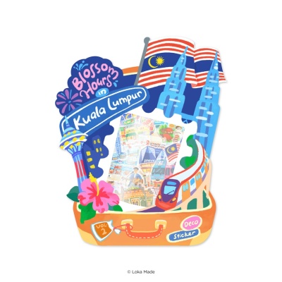 LOKA MADE Doodle Land: Blossom Hours in Kuala Lumpur Deco Sticker DS-DL-007 1s