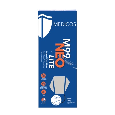 MEDICOS - M99 Neo Lite Surgical Face Mask (Sand Grey) 10s (*Flash Deal)