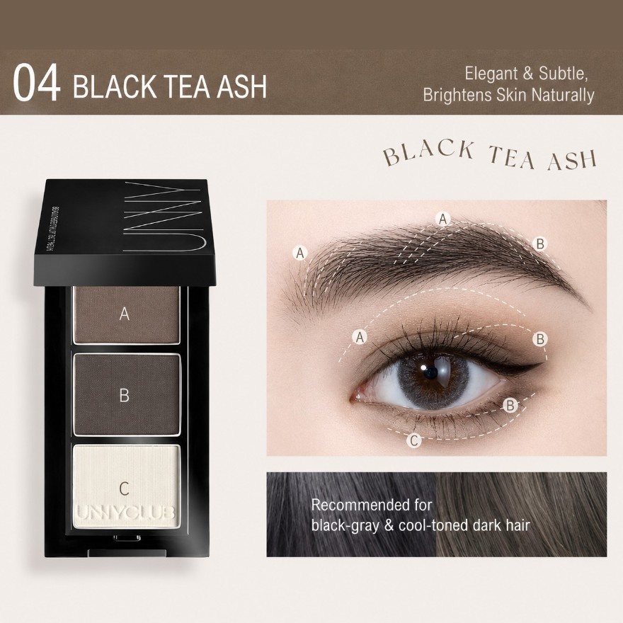Natural Long Lasting Eyebrow Powder - 04 Black Tea Ash