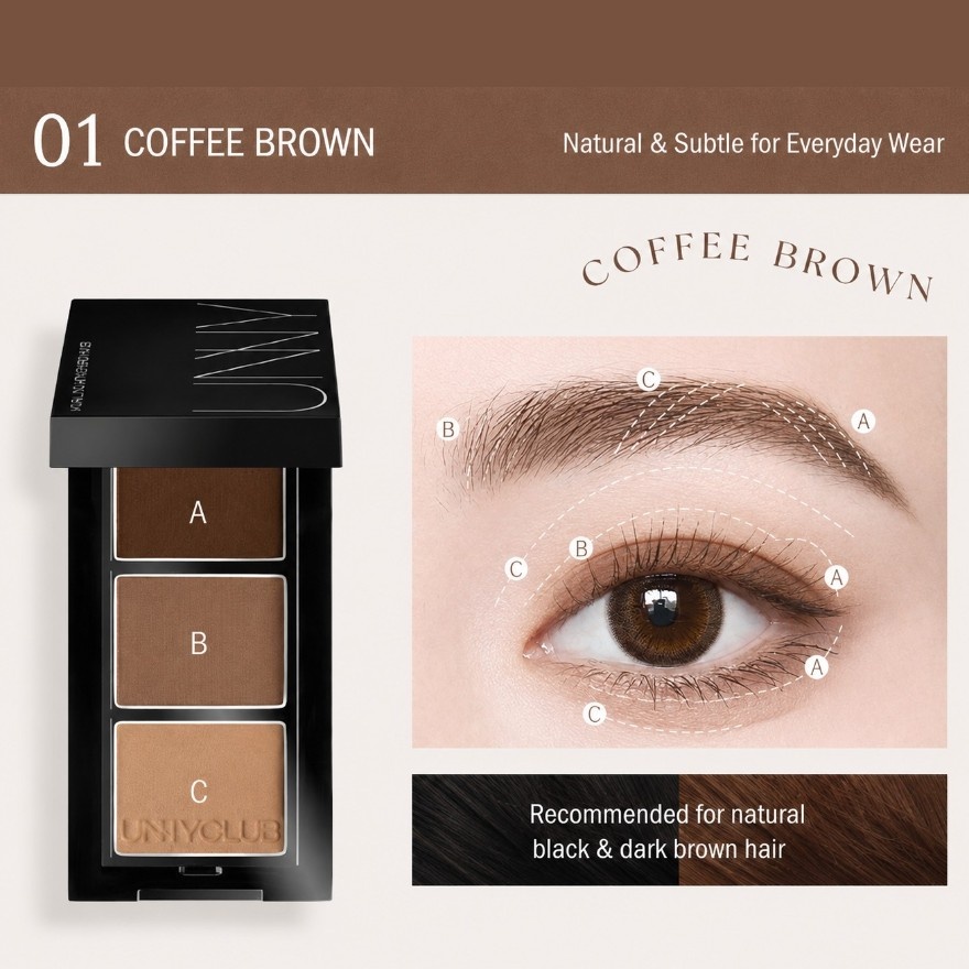 Natural Long Lasting Eyebrow Powder 01 Coffee Brown image