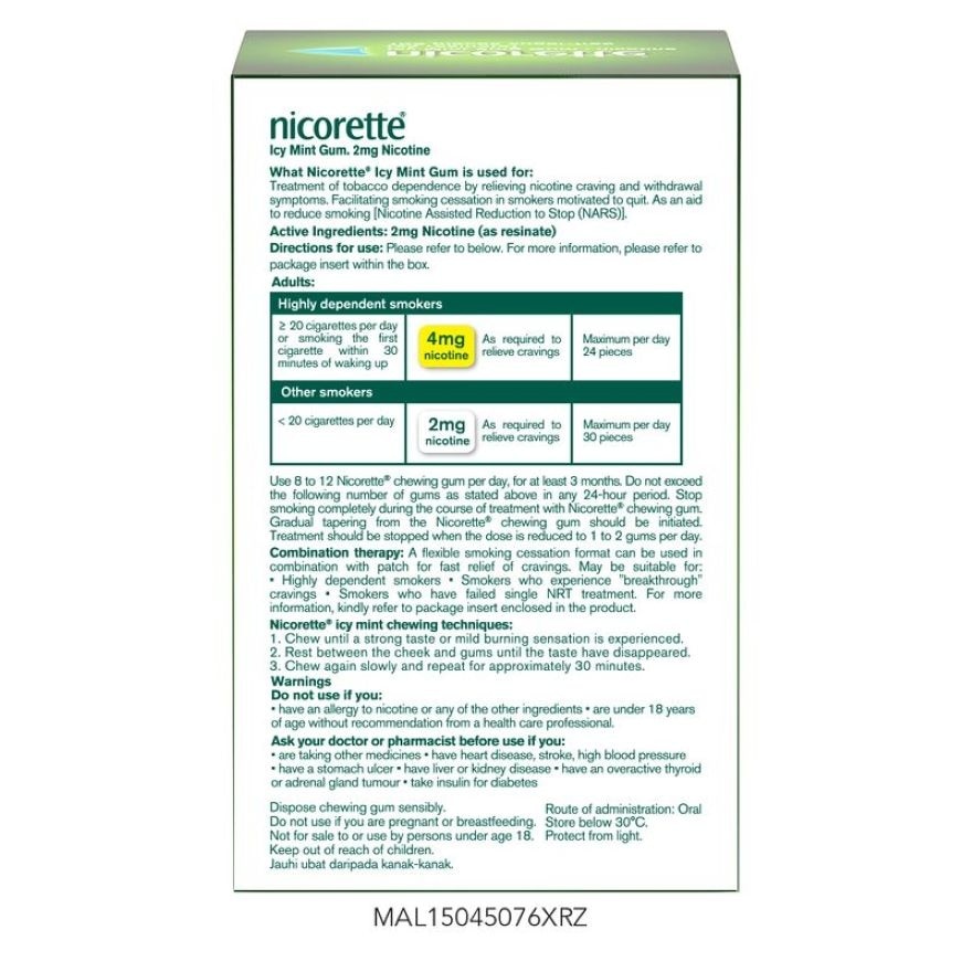 Icy Mint Gum 2mg 15s x 12