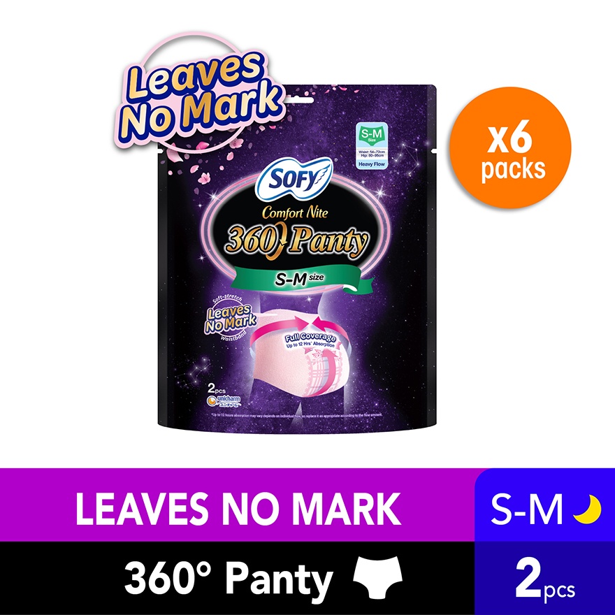 Comfort Nite 360 Panty S-M 2's x6