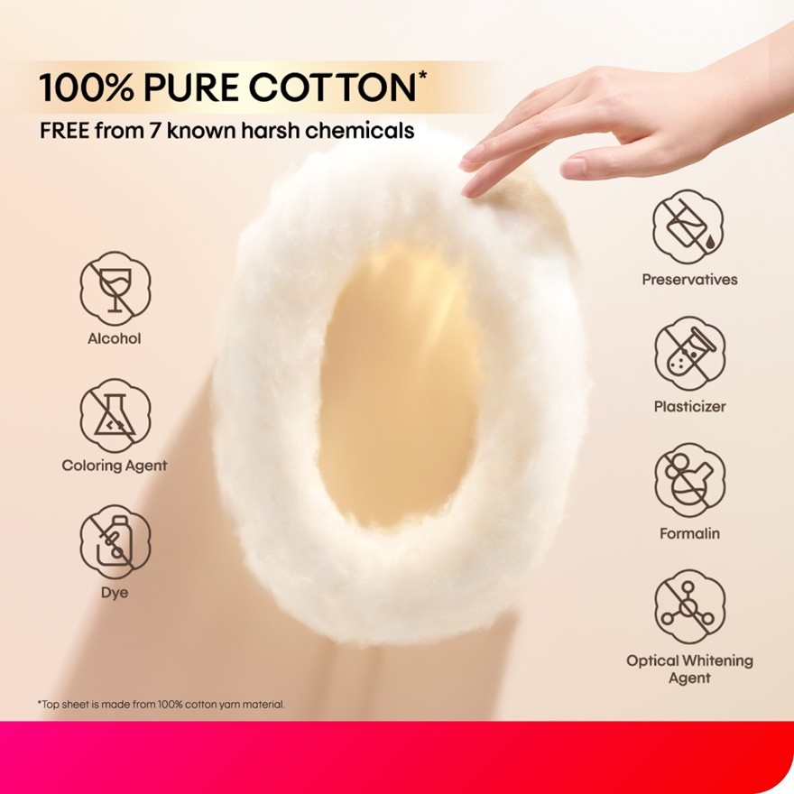 Sun-Bathed Cotton Ultrathin Day Sanitary Pad Wing 24cm 16's - 100% Pure Cotton for Sensitive Skin image