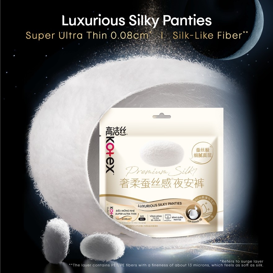 Luxurious Silky Overnight Panties M-L (2s) Period Panties - 0.08cm Ultrathin & 360⁰ Anti-Leakage image