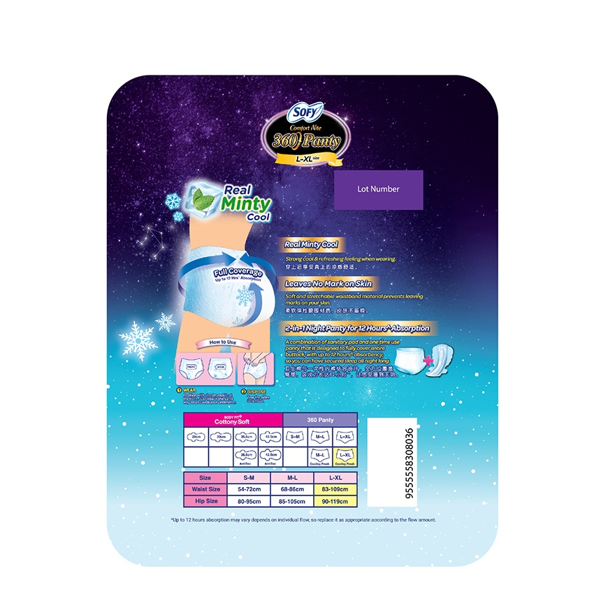 Comfort Nite 360 Panty Cool L-XL 2s x 6
