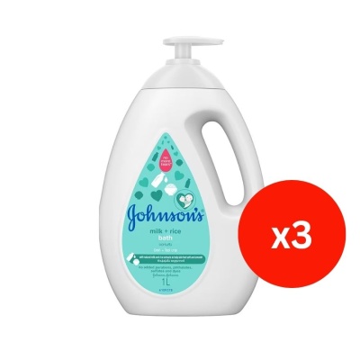 JOHNSON'S - Baby Milk + Rice Bath 1000ML x3 image