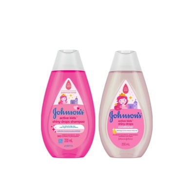 JOHNSON'S - Active Kids Shiny Drops Shampoo 200ml + Active Kids Shiny Drops Conditioner 200ml image
