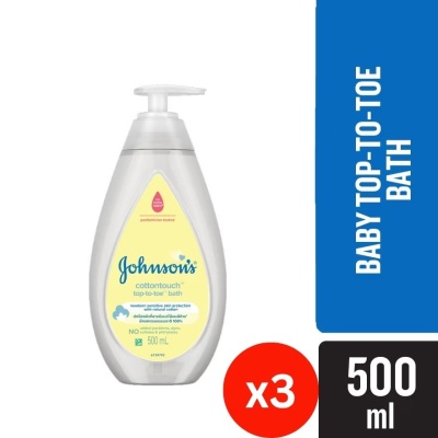 JOHNSON'S - Baby Cotton Touch Top To Toe Bath 500ml x3 image