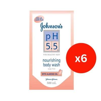 JOHNSON'S - pH 5.5 Almond Oil Body Wash Refill 500ml (6 Packs) image
