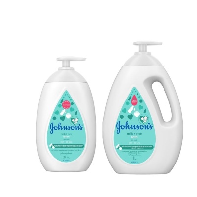 JOHNSON'S - Baby Milk + Rice Lotion 500ml + Baby Milk + Rice Bath 1000ML image