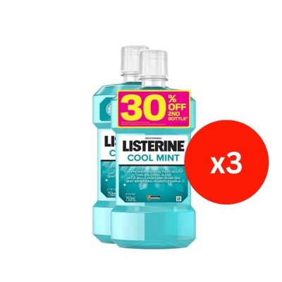 LISTERINE - Cool Mint 750ml Twin Pack x3