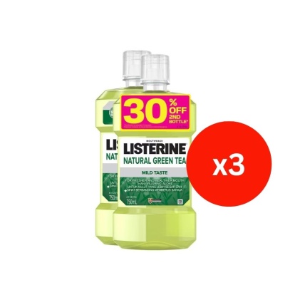 LISTERINE - Natural Green Tea 750ml Twin Pack x3