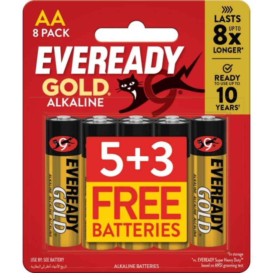 Gold Batteries AA 5's Free 3's