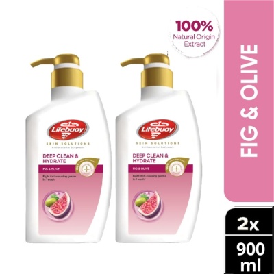 LIFEBUOY - Body Wash Bottle Fig & Olive 900ml x2