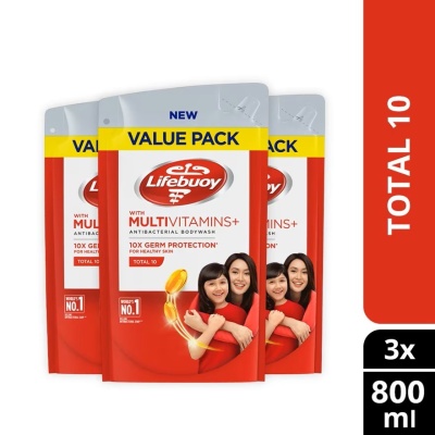 LIFEBUOY - Bodywash Total 10 Refill 800ml X3