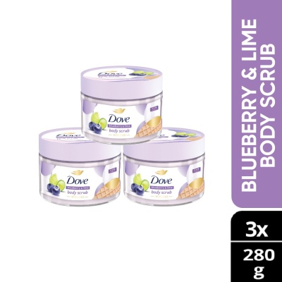 DOVE Body Scrub Blueberry & Lime 280gram X3 image