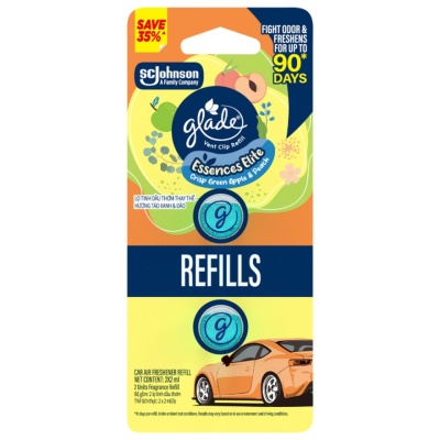 GLADE Vent Clip Refill Crisp Green Apple & Peach 2ml x2 image