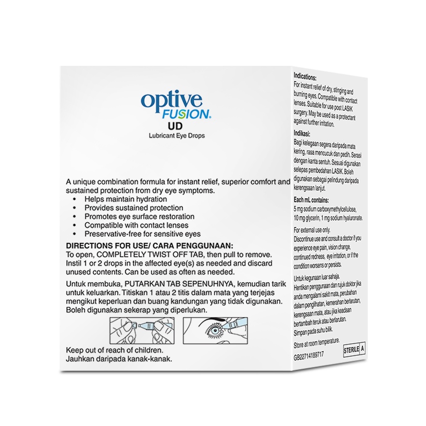 Optive Fusion UD Lubricant Eye Drop 30X0.4ml image
