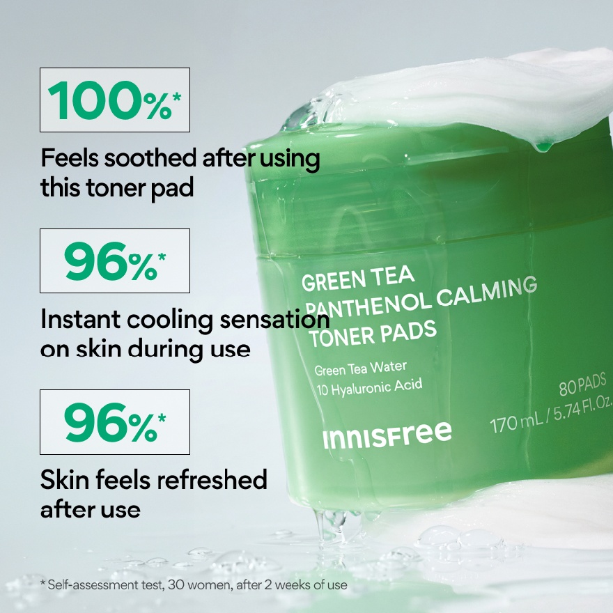 Green Tea Panthenol Calming Toner Pads 80s
