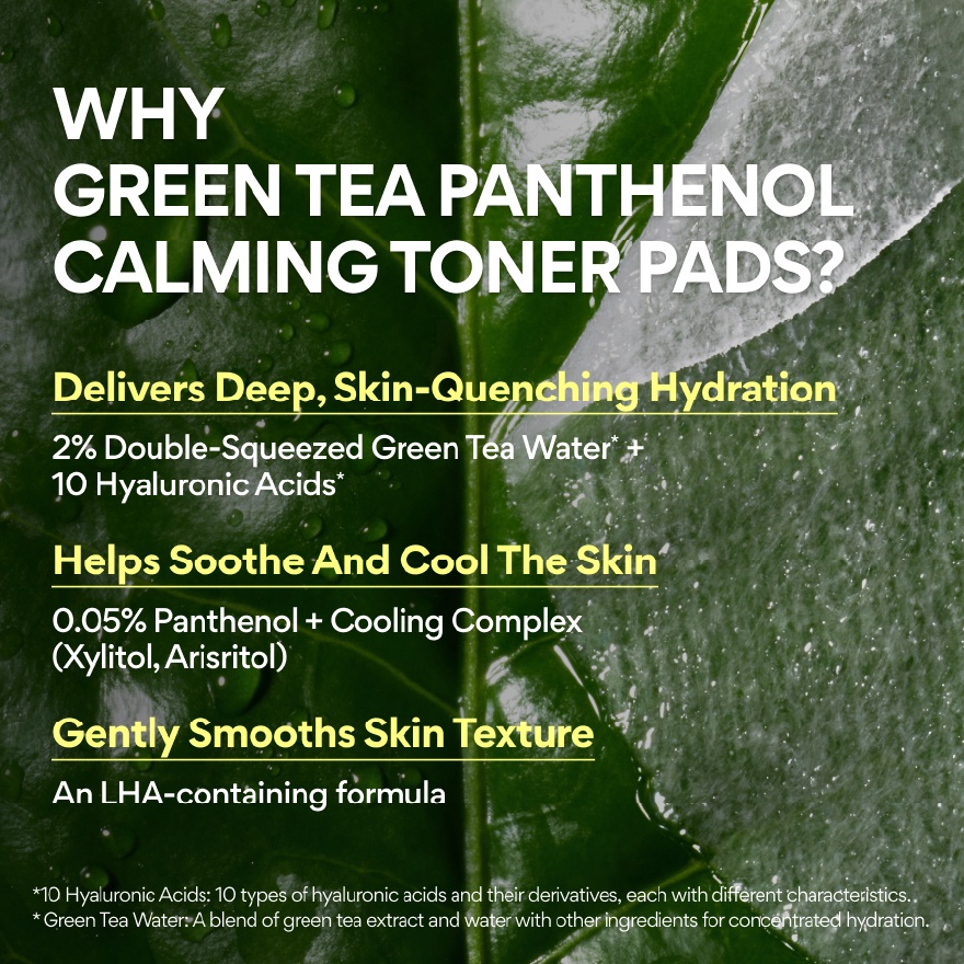 Green Tea Panthenol Calming Toner Pads 80s