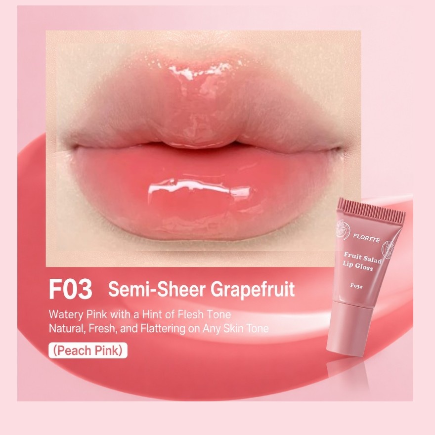 Fruit Salad Series Tube Lip Gloss F03 Peach Pink