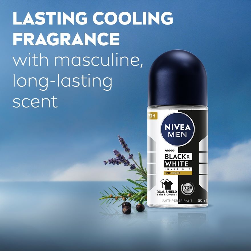 Deodorant Black & White Epic Night Roll On 50ml
