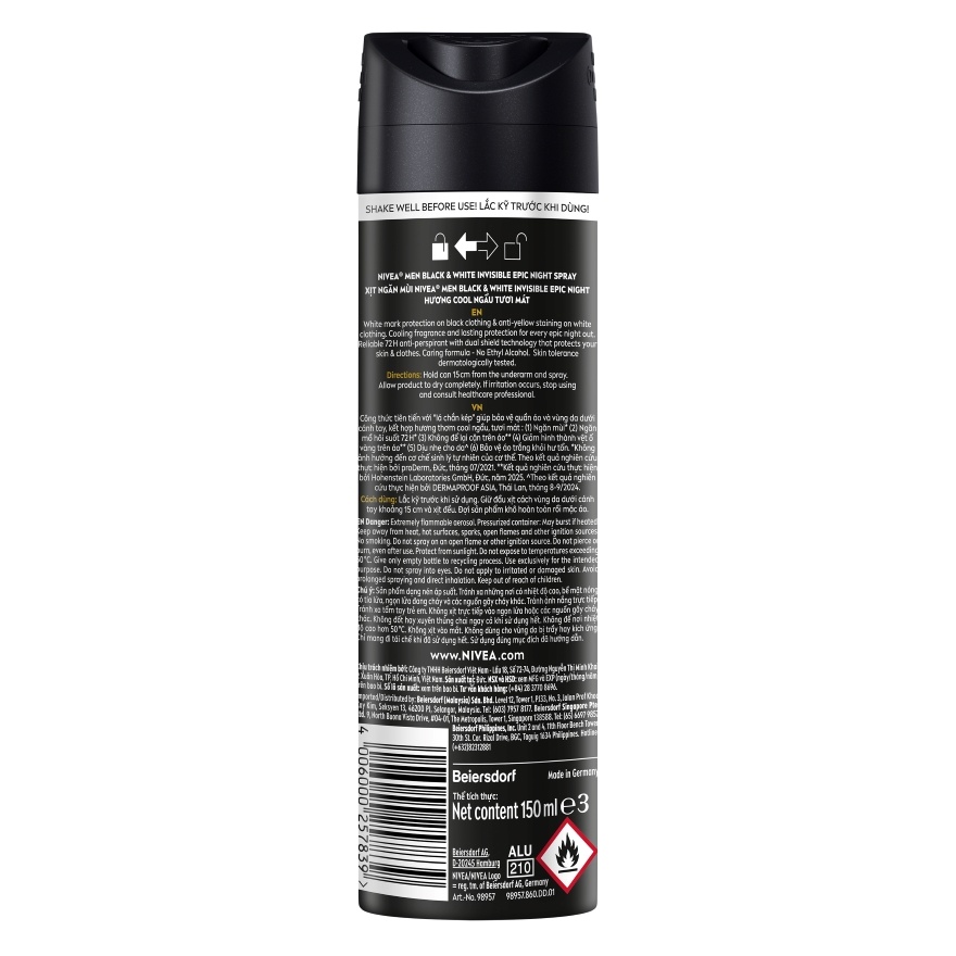 Black & White Epic Night Spray 150ml