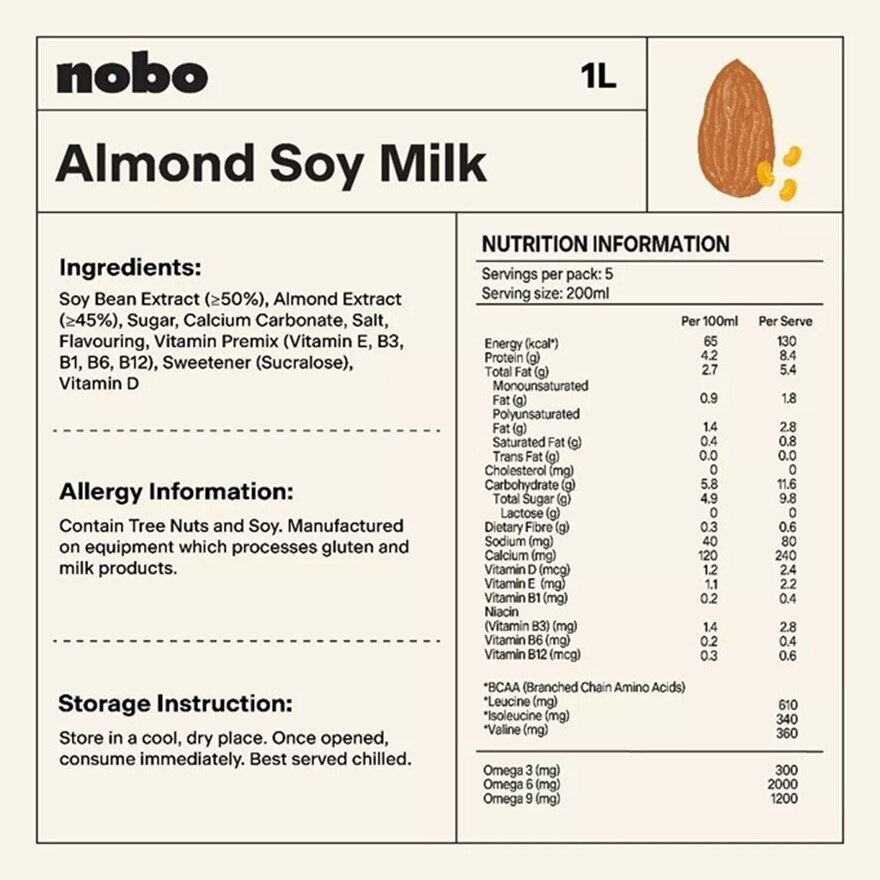 Almond Soy Milk (6s X 1L)