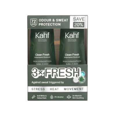 KAHF - Clean Fresh Antiperspirant Deodorant Roll On 2x45ml