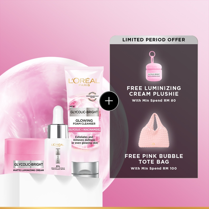 Glycolic Bright Foam 100ml & Glycolic Bright Matte Cream 30ml & Glyco Melasyl Serum 15ml