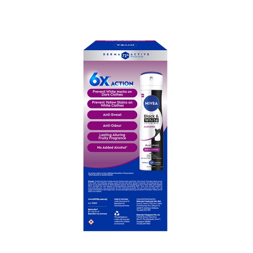 Black & White Authentic Spray 2x150ml