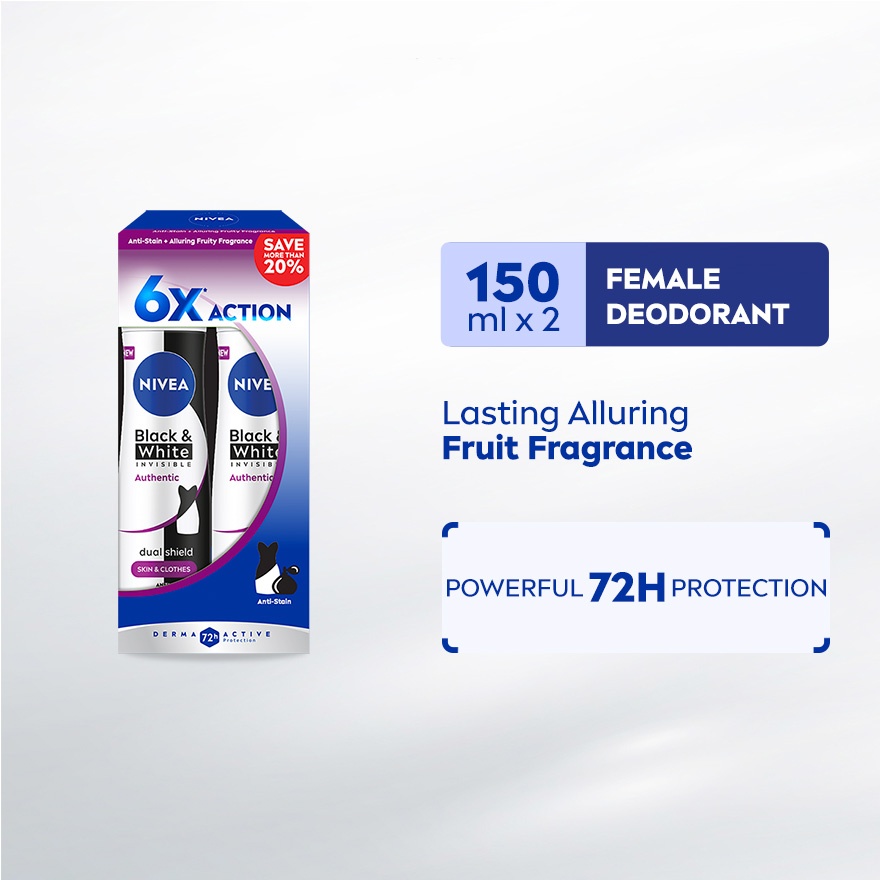 Black & White Authentic Spray 2x150ml