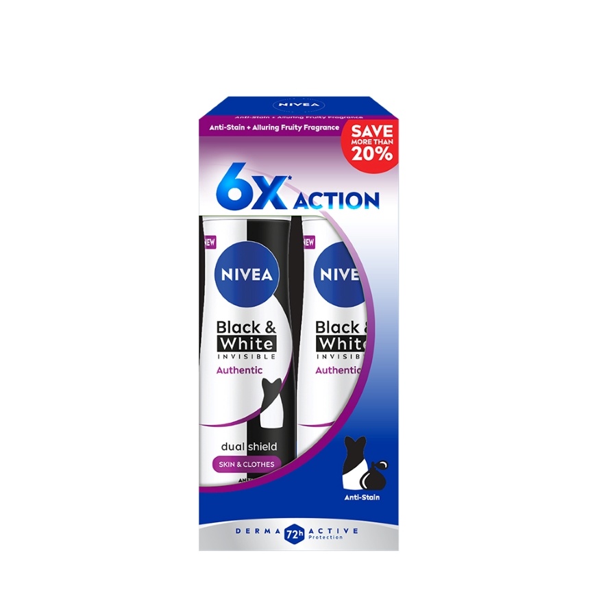 Black & White Authentic Spray 2x150ml