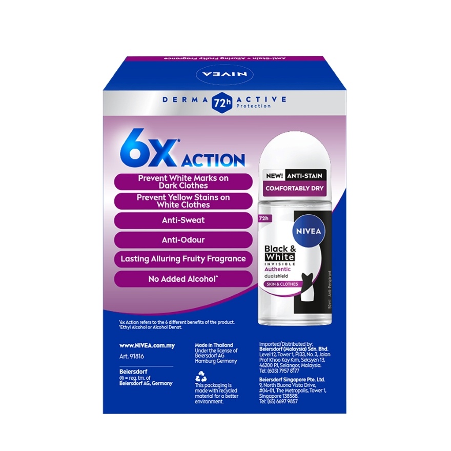 Black & White Authentic Roll-On 2x50ml