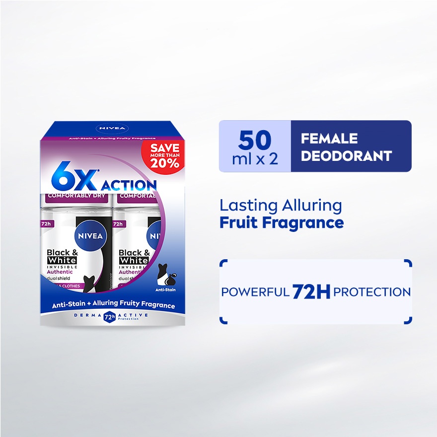 Black & White Authentic Roll-On 2x50ml image