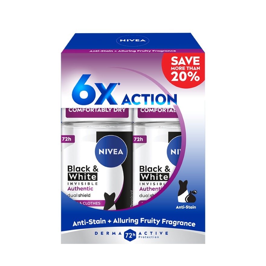 Black & White Authentic Roll-On 2x50ml