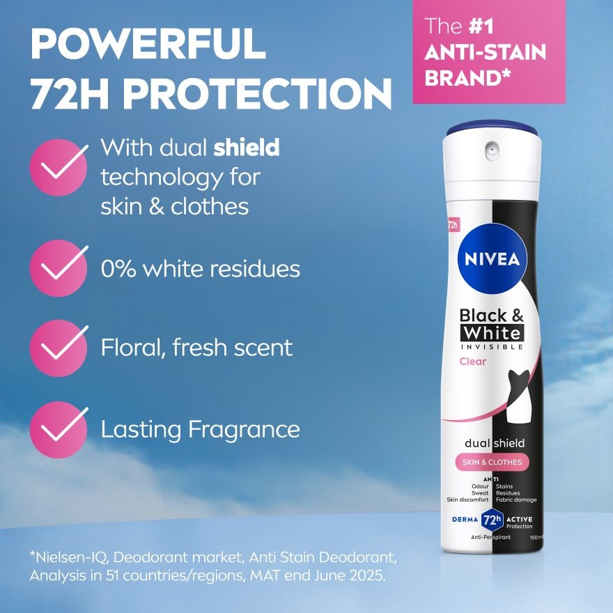 Black & White Clear Spray 2x150ml