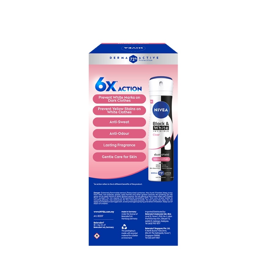 Black & White Clear Spray 2x150ml