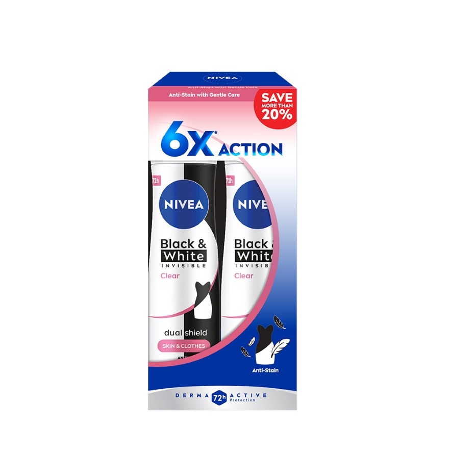 Black & White Clear Spray 2x150ml