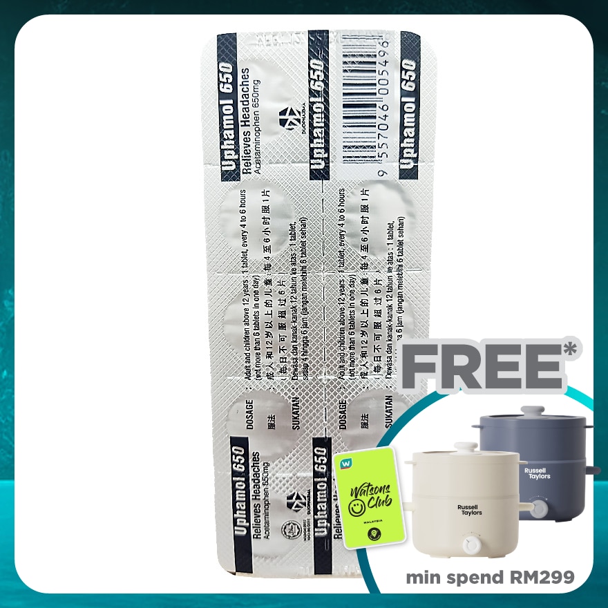 650 Relieves Headache Tablets 10's