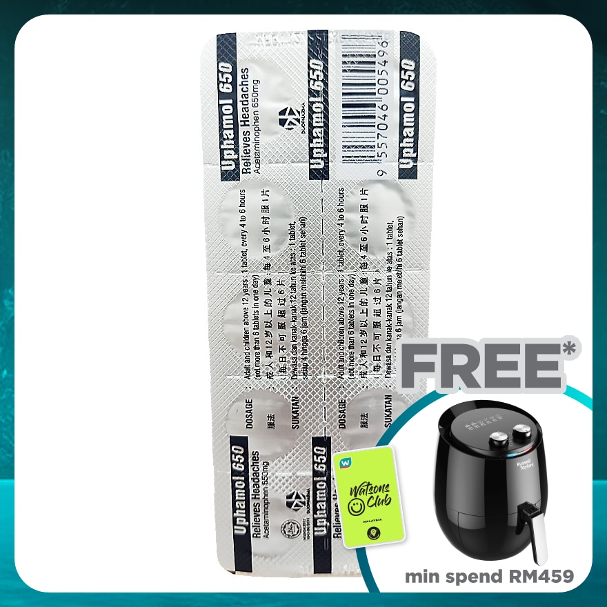 650 Relieves Headache Tablets 10's